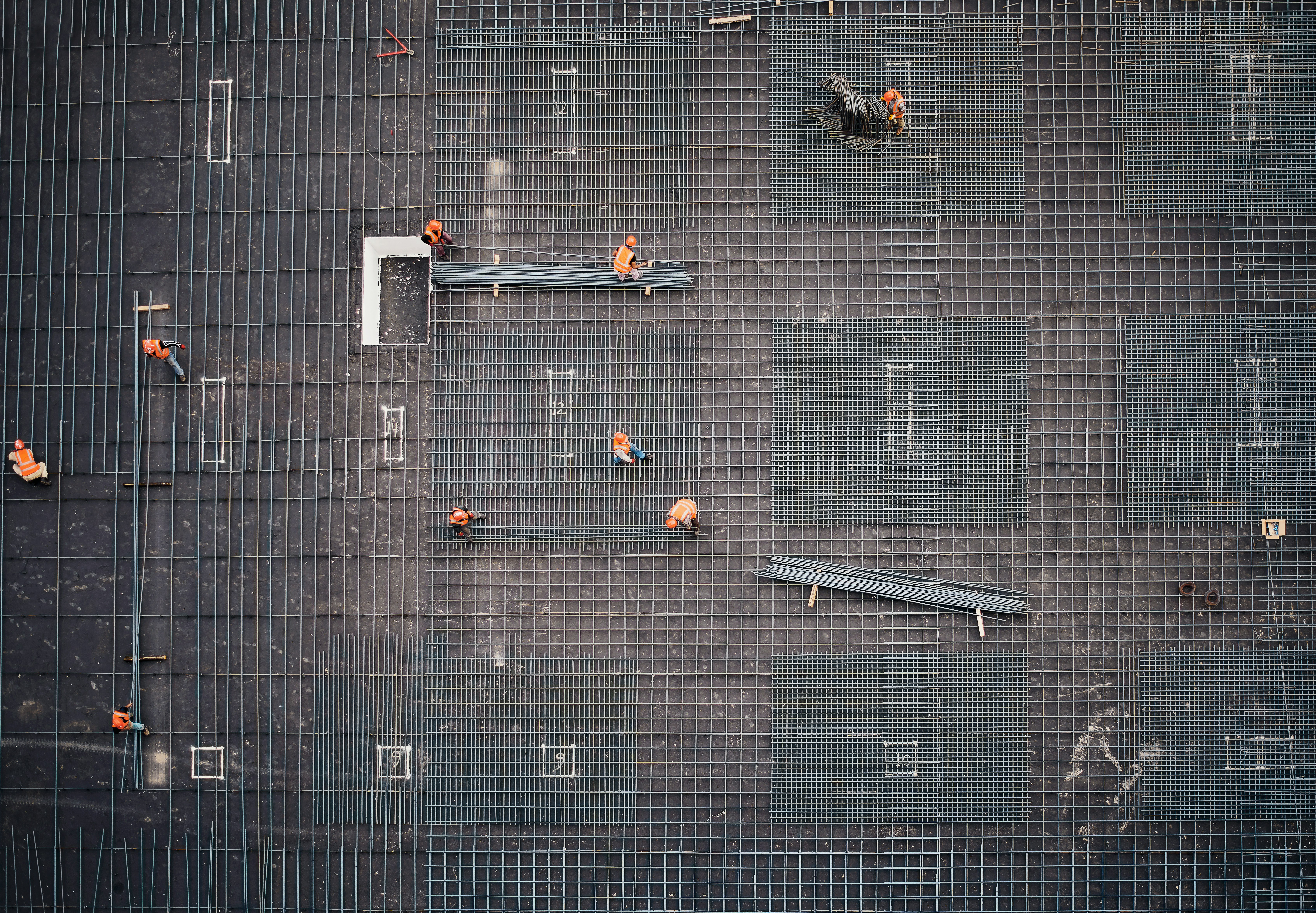 Construction team at work